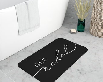 Get Naked Bath Mat, Black Bath Mat, Get Naked Decor, Bathroom Rug, Memory Foam Bath Mat, Get NakedBath Mat, Bathroom Decor, Cute Bath Mat
