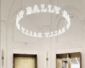 LED Glow Ring Chandelier – Modern Neon Ceiling Light for Homes, Studios, Salons & Custom Installs