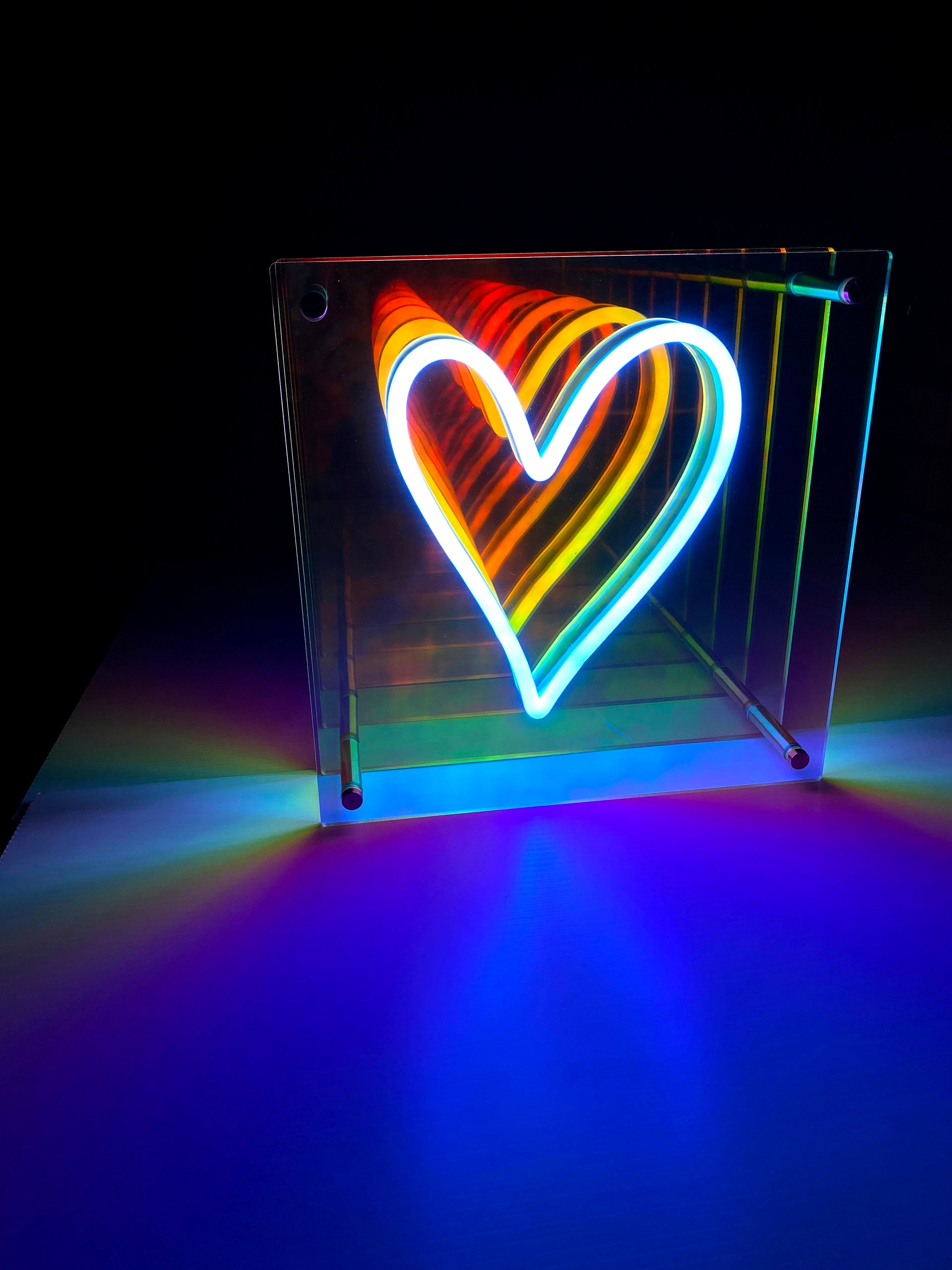 Rainbow Infinity Heart Neon Sign 12x12x4in. Tabletop - Etsy