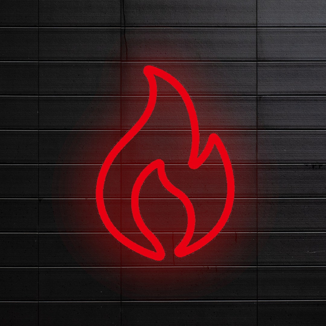 Fire Lit Flame 11x8in. Neon Sign Aesthetic Tiktok Room Handmade Home ...