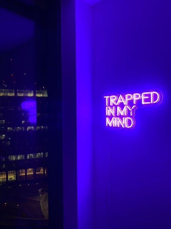 Trapped in My Mind 19x30.5in. Neon Sign Aesthetic Tiktok Room Etsy