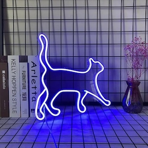 Cat Neon LED Sign - Cute Cat Wall Decor - Pet Lover Neon Light - LED Animal Sign - Custom Cat Sign - LED Wall Art - Home Decor