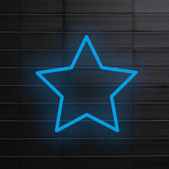 Star 14x14in. Neon Sign Aesthetic Tiktok Room Handmade Home Wall