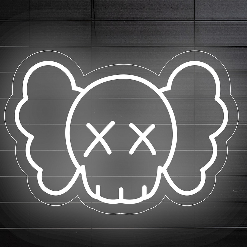 Kaws 15.75x22.5in. Neon Sign Aesthetic Tiktok Room Handmade Home Wall