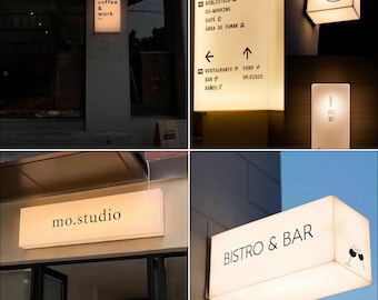 LED Cube Gallery Sign Custom Light Box Wall Display for Museums Art Exhibits and Cultural Spaces Minimal Indoor Outdoor Acrylic Logo Sign