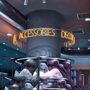 Custom Neon Chandelier – LED Glow Ring Ceiling Light in Any Size or Color, Modern Plug-In Fixture for Events, Studios, and Interiors