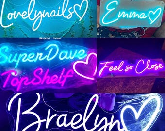 Custom Neon LED Signs for Kids' Birthday Parties - Personalized Light Up Decor, Fun Vibrant Party Signs, Free Design & Drawing Included