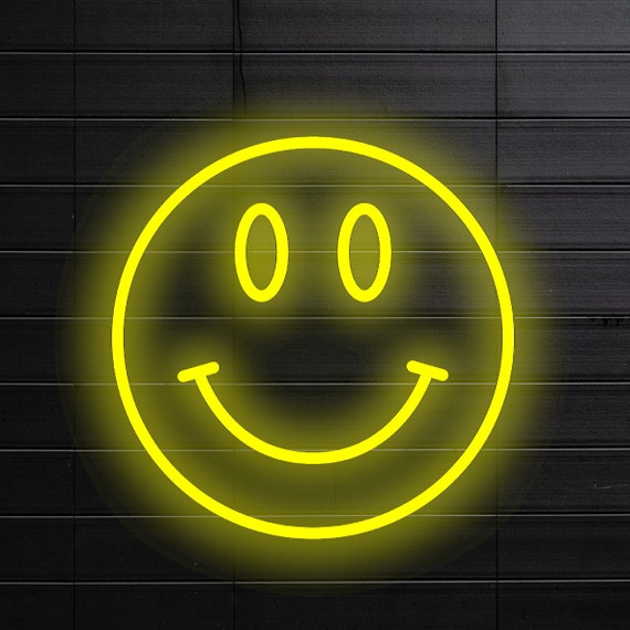 Smiley face 15x15 in. Neon Sign Aesthetic TikTok Room Handmade Home Wall Decor Custom Streamer Game Room Retro LED Light Modern