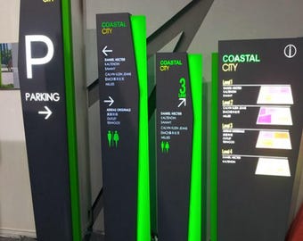 Custom Architectural Sign Minimal Modern Monument or Pylon Business Sign High End Freestanding Outdoor Signage for Design Studios and Firms