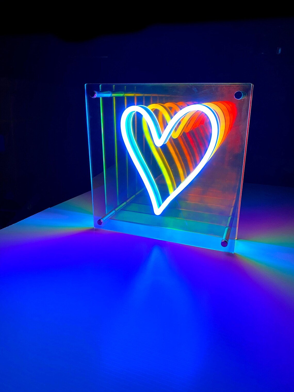 Rainbow Infinity Heart Neon Sign 12x12x4in. Tabletop Etsy