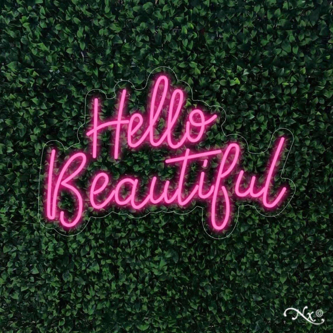 Hello Beautiful 30x20in. Neon Sign Aesthetic TikTok Room Etsy