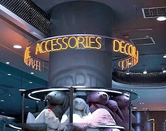 Modern Neon Chandelier – LED Ceiling Ring Light for Stylish Interiors, Home Office, Studios, and Minimalist Design Spaces