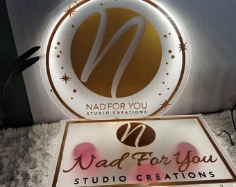 Custom Acrylic Backlit Signs for Retail Business - Personalized LED Store Signs, Modern Light Up Displays, Customizable Business Signage