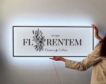 Custom Acrylic Backlit Signs for Retail Stores - Personalized LED Storefront Signs, Modern Light Up Displays, Customizable Business Signage