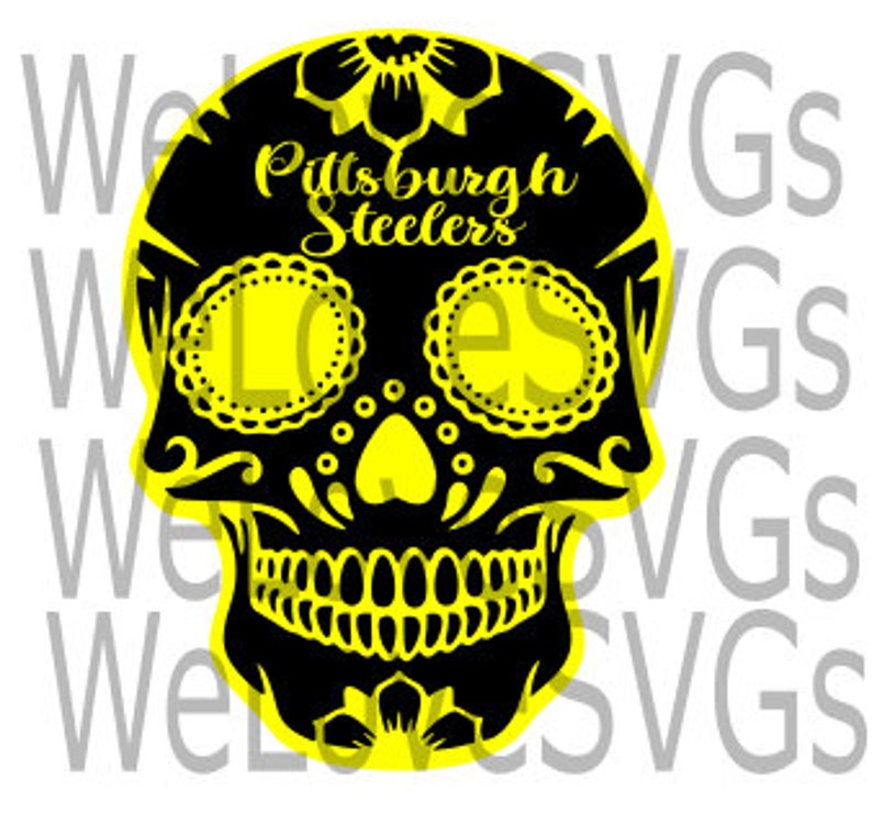 Download Pittsburgh Steelers sugar skull SVG PNG and JPG | Etsy