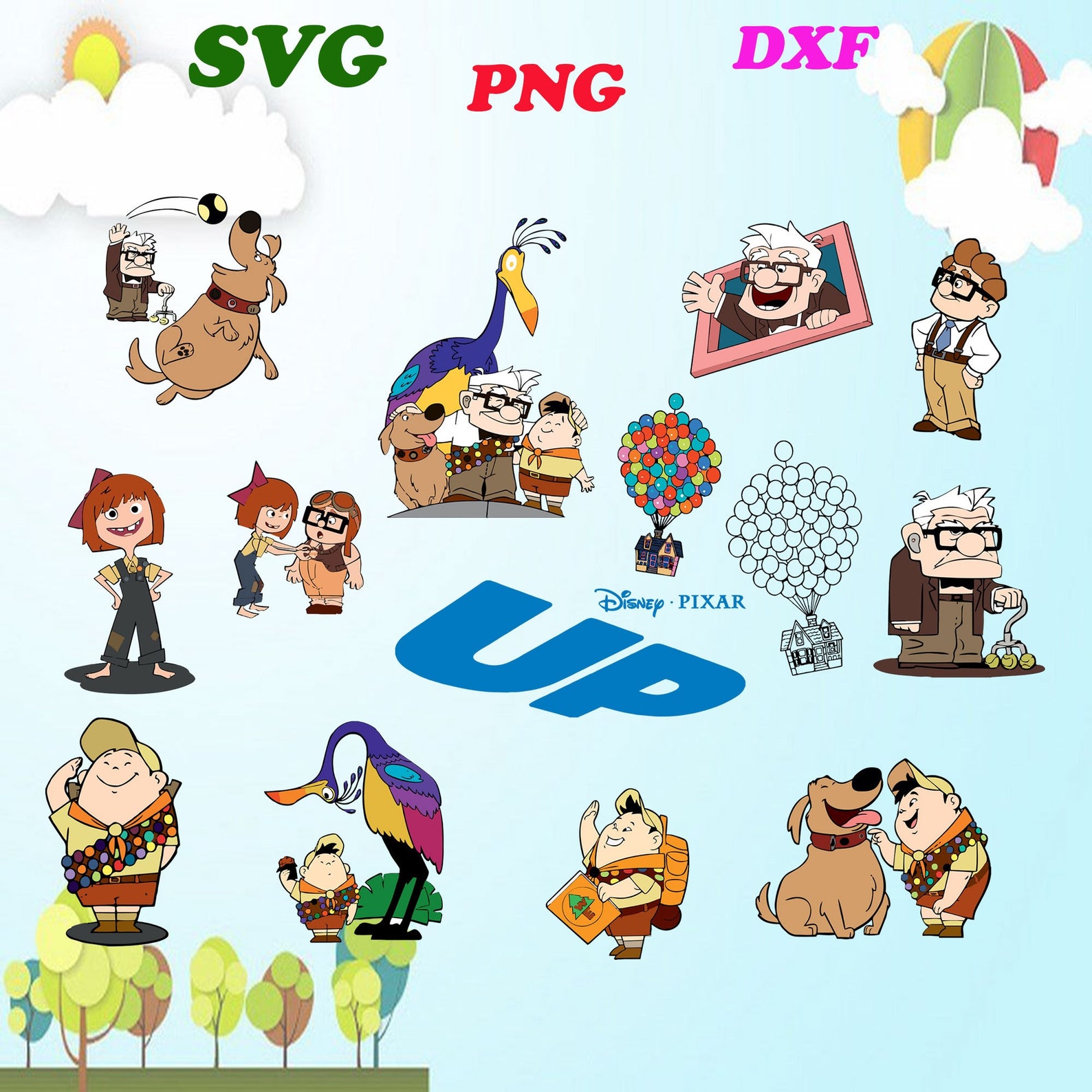 Disney Up SVG DXF PNG Clipart Cricut | Etsy