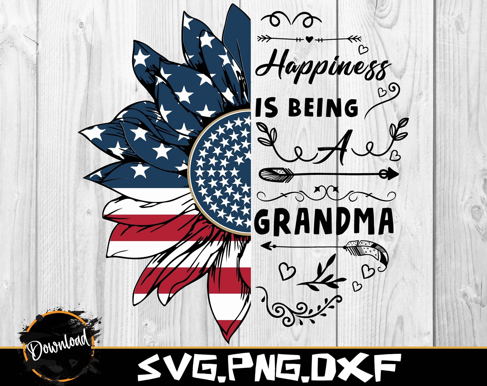 Download Happiness is being a Grandma svg Mom Sunflower SVG DXF PNG ...