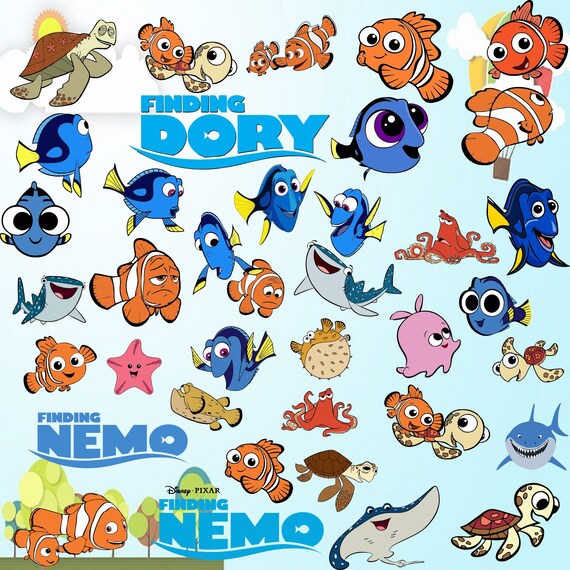 Download Finding Nemo Svgdxfpng Finding Nemo Svg Dxf Png Clipart Etsy