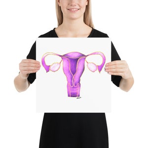 Uterus Anatomy Poster – Feminine Reproductive System Wall Art | OB-GYN Gift, Med Student Decor, Women’s Health Print