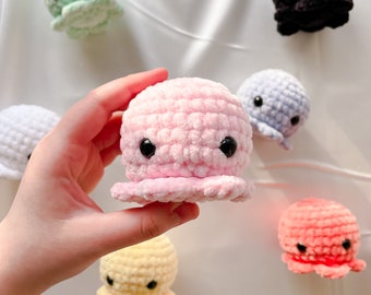 Crochet Octopus Plush | Chunky Amigurumi Jellyfish Plushie | Cute Gift Ideas for Her | Squishy Stress Ball | Anxiety Pet | Super Soft Decor