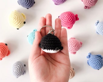Crochet Whale Keychain | Amigurumi Whale Keyring | Cute Handmade Gift Idea | Sea Creature Plushie | Crochet Plush Toy | Kawaii Whale Toy