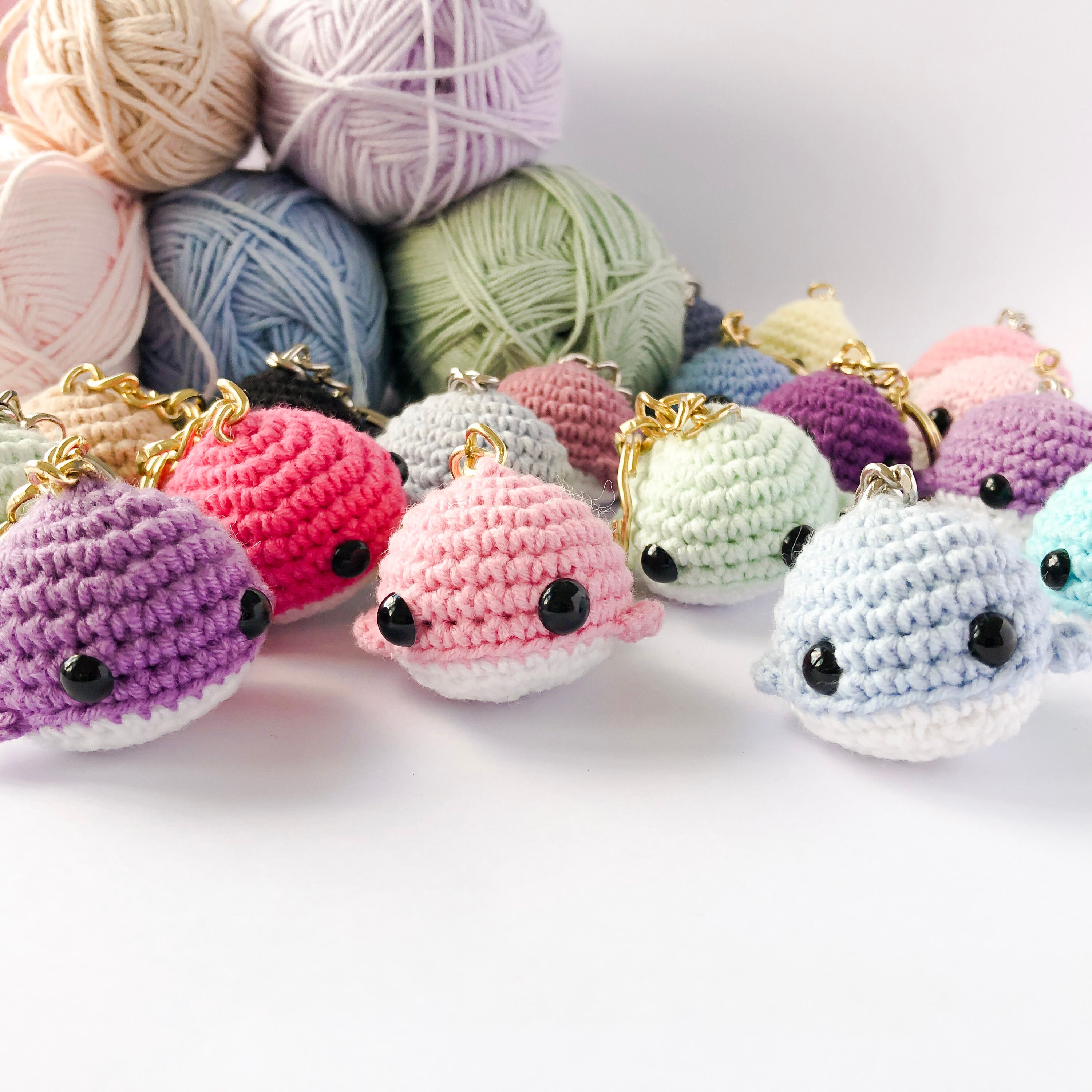 Crochet Whale Keychain Amigurumi Whale Keyring Cute Etsy