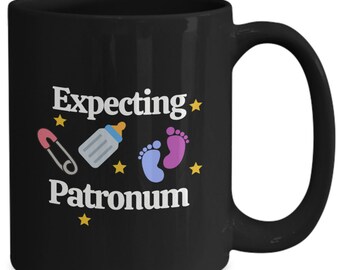 Pregnancy announcement, expecting patronum coffee mug, birth announcement, pregnancy gift maternity coffee mug, 11oz  15oz