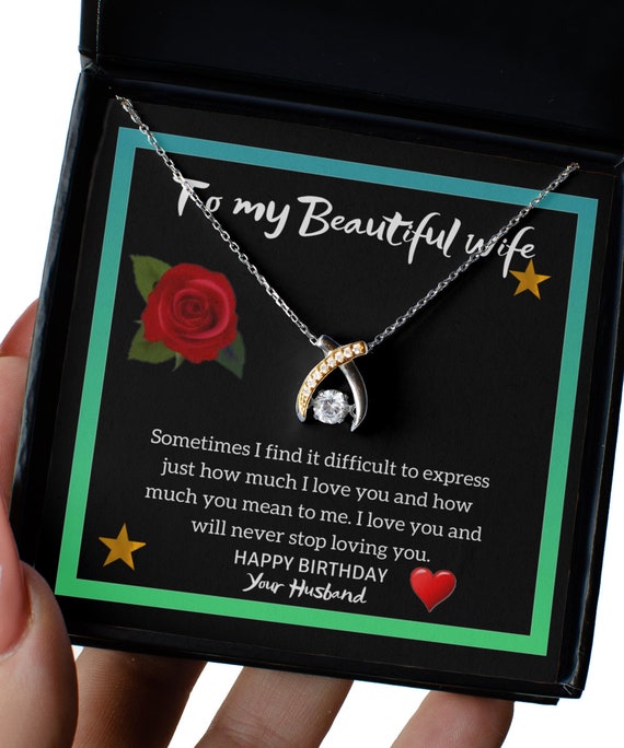 Unique Birthday Gift for Wife, Wife Jewelry Gift, Birthday Gifts for Wife  From Husband, Wife Birthday Ideas, Birthday Cards for Wife 