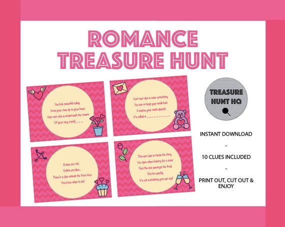 Romance Treasure Hunt Scavenger Hunt Clues Game for Boyfriend