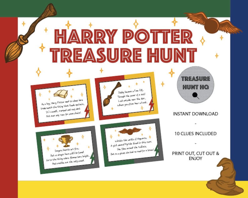 Harry Potter Treasure Hunt Scavenger Hunt Game Clues Etsy UK