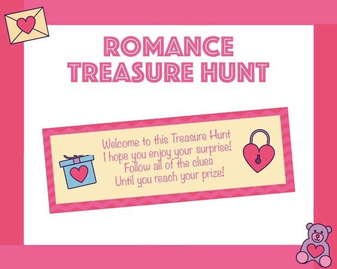 Romance Treasure Hunt Scavenger Hunt Clues Game for Boyfriend/for