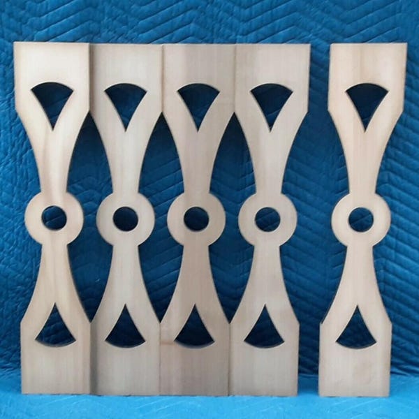27.5in Oval Flat-Sawn Porch/Deck Baluster - Historic Gingerbread Reproduction - Sample/Qty - Price PER Baluster - Pine, STK Cedar, Cypress