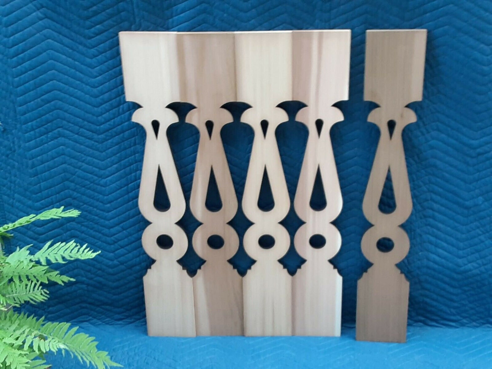 Raindrop Cedar Flat Sawn Stairway Baluster Victorian Sample | Etsy