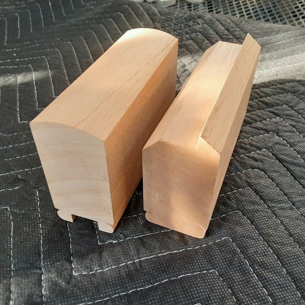 5.5" SAMPLE SET / Top & Bottom Rail Set for Flat Sawn Balusters - Cypress Select Grade or Clear Spanish Cedar - Historic Reproduction