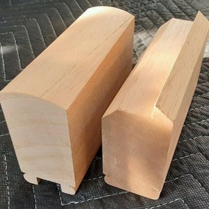 4ft - (47.5" Actual). Top & Bottom Rail Set for Flat-Sawn Balusters - Cypress Select Grade - Graspable or Guard Rail - Historic Reproduction