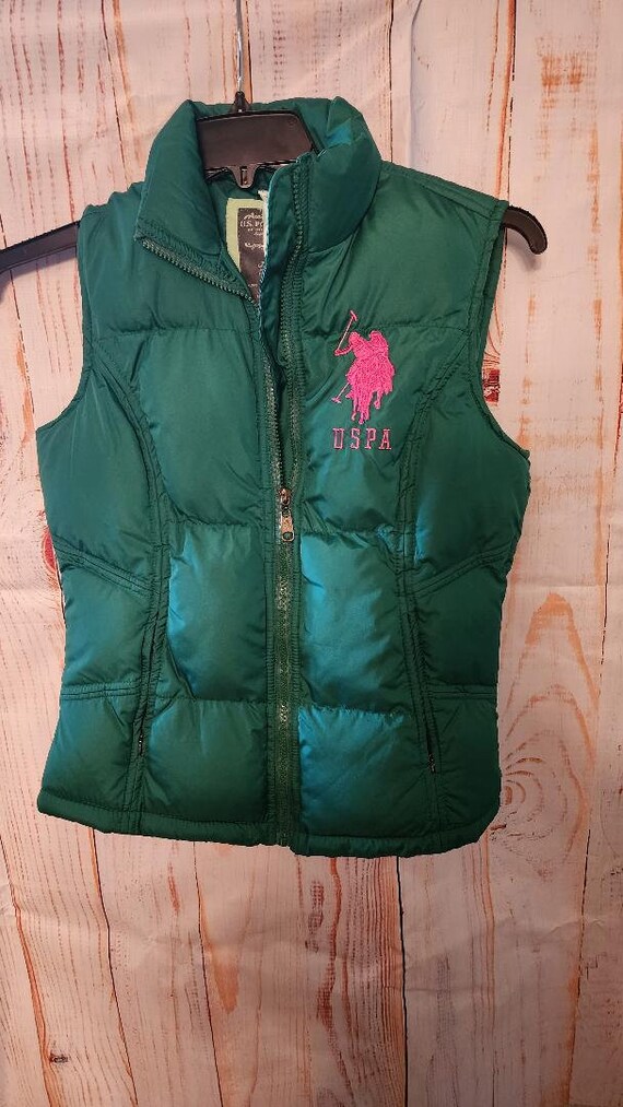Green and Pink Polo NSPA Puffer Vest New With Tag Size M Etsy