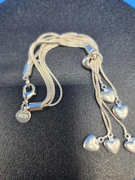 Lovely Sterling Silver Bracelet with 5 Dangling He