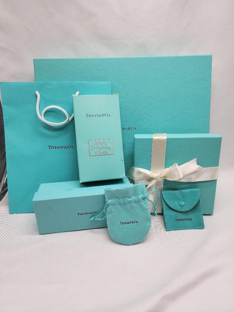 Authentic Deluxe Tiffany Company Bags, Boxes and Glass Case - Main Image