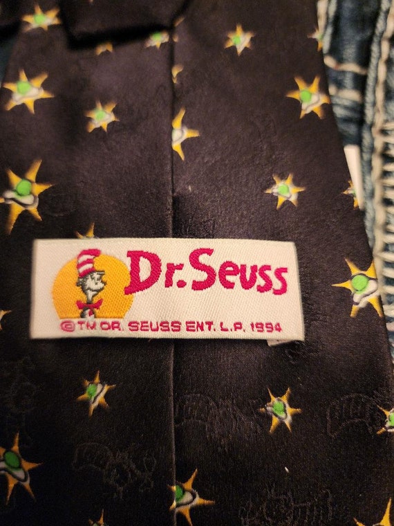 Vintage Dr Seuss Green Eggs and Ham 1994 Mens Tie - image 2
