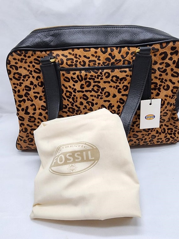 Buy LA Marey Tan and Black Leopard Print Genuine Leather Tote Bag at ShopLC.