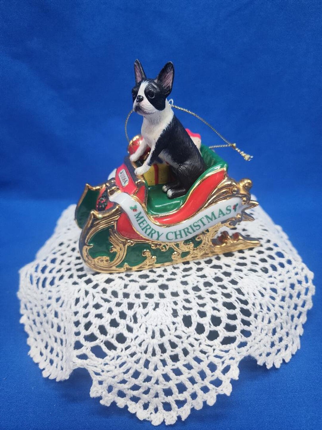 2006 Boston Terrier Danbury Mint Christmas Ornament Etsy
