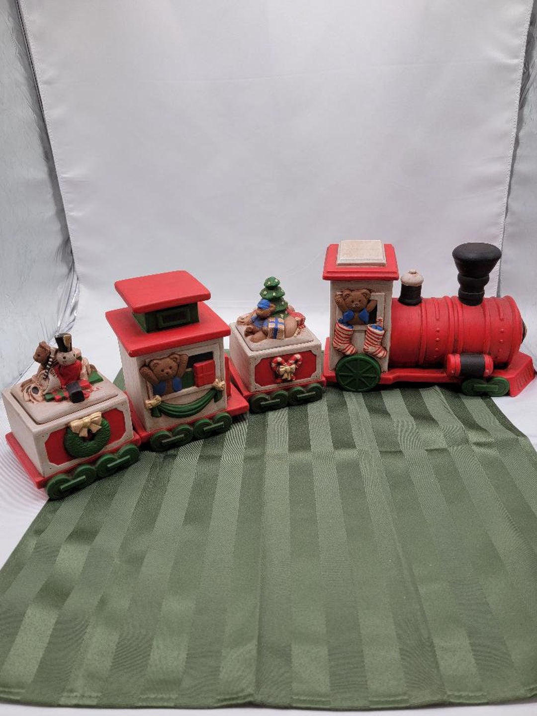 Ceramic Christmas Train Table Centerpiece Etsy