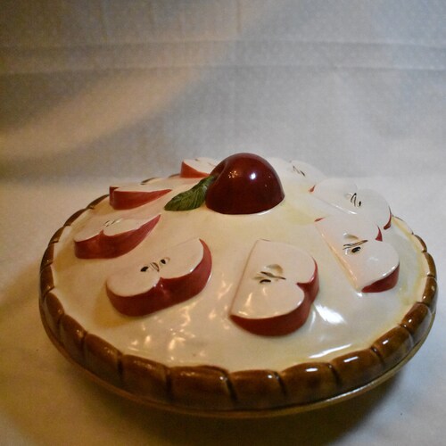 Vintage Apple Pie Dish With Lid Unique Apple Design Etsy