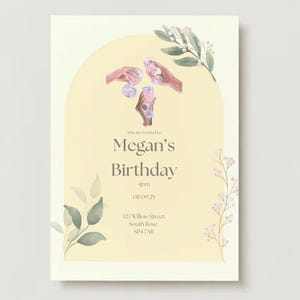Convite de aniversário, Cartão de aniversário de 21 anos, Convite de aniversário de 21 anos, Convite de festa de aniversário editável, Modelo Canva para impressão, 22º, 23º,