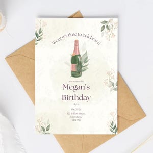 Birthday Invitation, 21st Birthday Card, 21st Birthday invitation, Editable Birthday Party invitation, Printable Canva template, 22nd, 23rd,