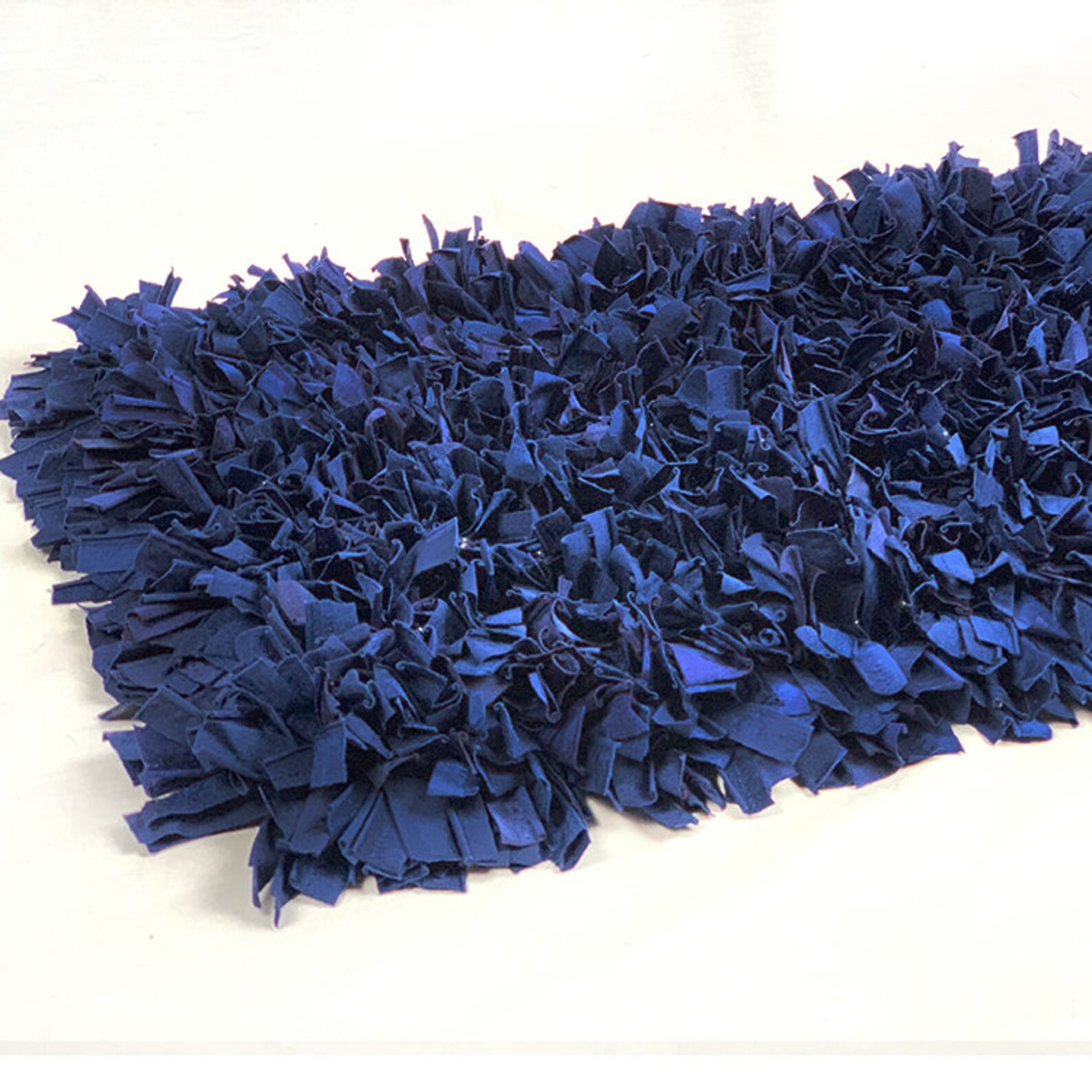 Midnight Blue Tassel Rug Bath Mat Etsy
