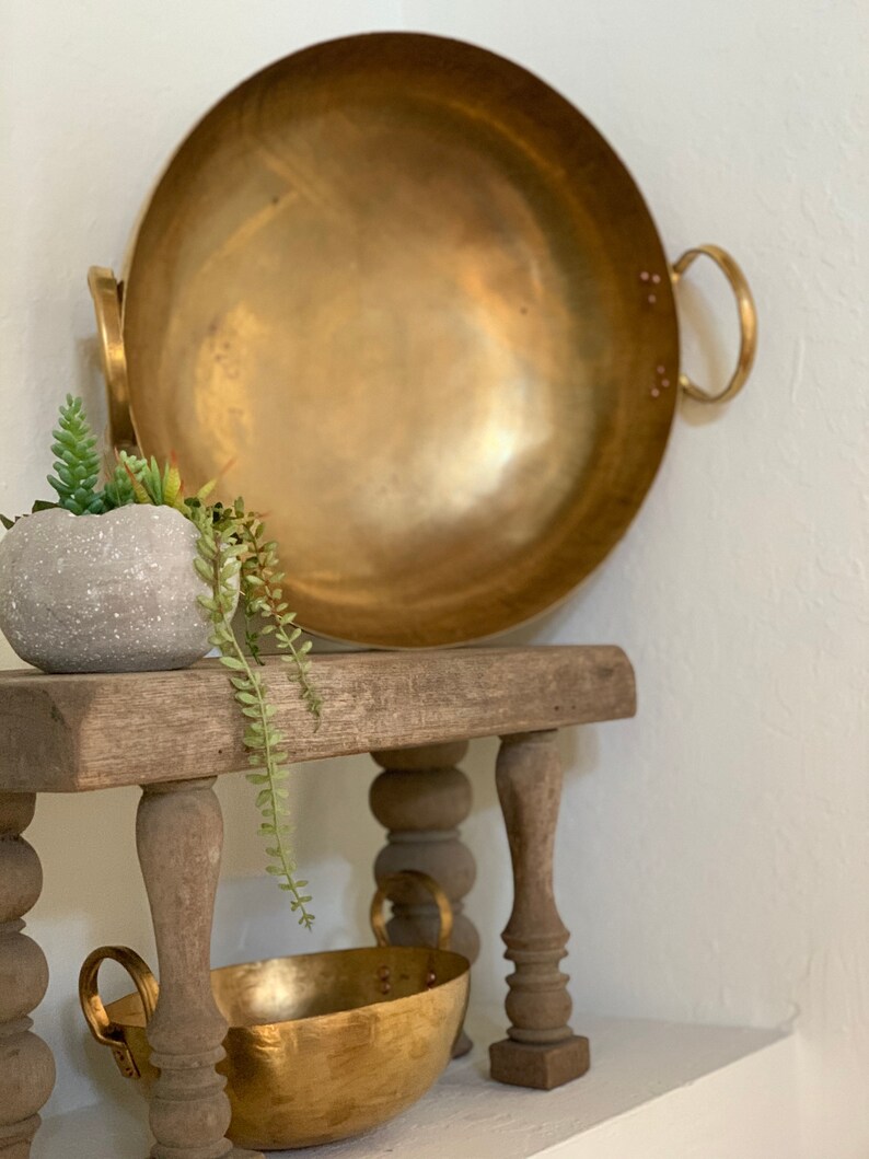 Large Brass Bowl With Handles 18 Etsy