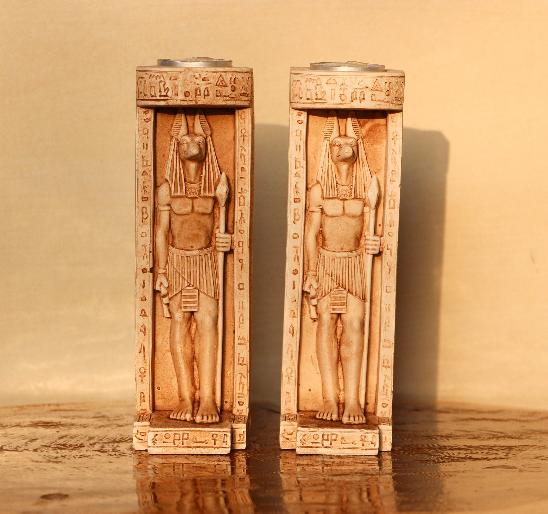 Anubis Candle Holder Figurine Egypt Pyramid Ancient Egyptian Etsy