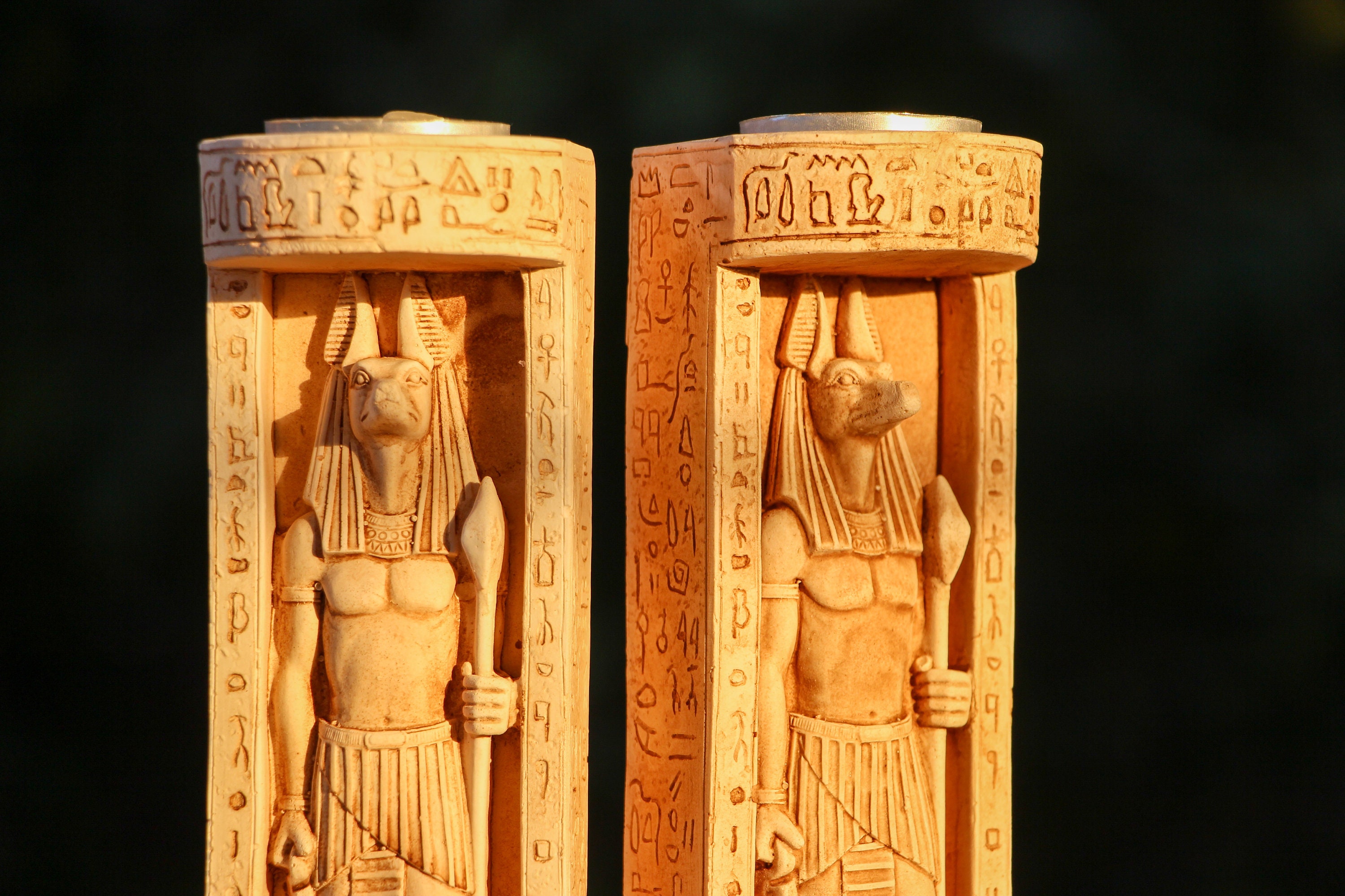 Anubis Candle Holder Figurine Egypt Pyramid Ancient Egyptian Etsy