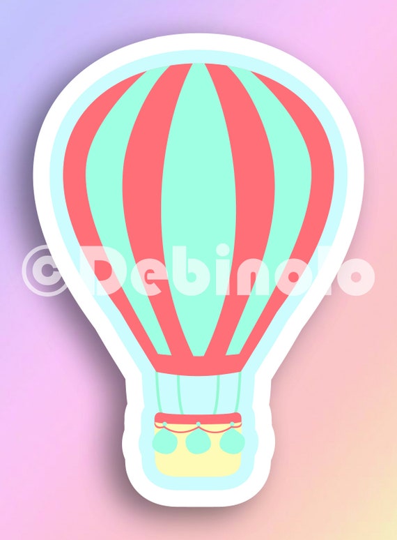 Hot Air Balloon Best Holiday Gift Trendy Stickers Cute Etsy